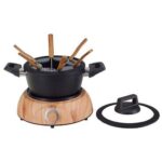 Basic Nouvel Wood 6-Persoons Fondueset – Zwart/Hout