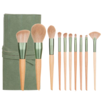 green-goose bamboe make-up kwasten in vegan leren hoes