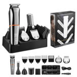 V-Goods Professionele 6 in 1 Baardtrimmer Voor Mannen/Heren – Inclusief 5 opzetstukken + Houder – Neustrimmer – Oortrimmer