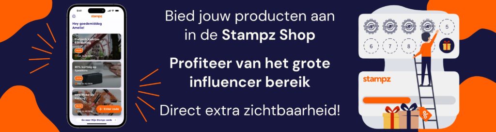 Verkoop partner worden in de Stampz Shop en profiteer van het influencer bereik.