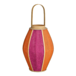 Roger Lantaarn – H45 x Ø32 cm – Jute – Fuchsia, Oranje