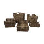 Manden Set – ø47×30 – Naturel – Bananenblad – Set van 5