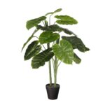 Alocasia Kunstplant in Bloempot – H100 x Ø50 cm – Groen