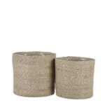 Atlantic Plantenmand – Set van 2 – H20 x Ø20 cm – Jute – Crème