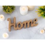 Houten figuurbelettering Home – decoratieve letters massief mangohout – B28x12cm