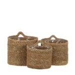 Atlantic Hangende Bloempot – Set van 3 – H16 x Ø16 cm – Lichtbruin