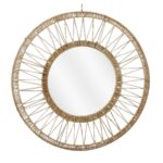 Ludy Wandspiegel – H5 x Ø70 cm – Jute – Lichtbruin