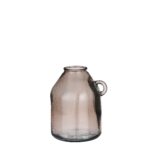 Sitia Fles Vaas – H26 x Ø21 cm – Gerecycled Glas – Taupe