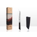 Kotai Bunka Santoku met bamboe Saya en bamboedoos – 170 mm lemmet