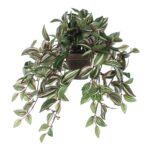 Tradescantia Kunst Hangplant in Bloempot Stan – H45 x Ø25 cm – Groen