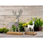 Decoratieve figurenset van 2 hertenstandaard – 14/20×22/32cm