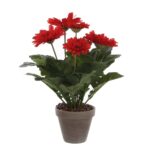 Gerbera Kunstplant in Bloempot Stan – H35 x Ø30 cm – Rood