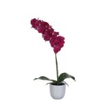 Phalaenopsis Kunstplant in Bloempot Tusca – H60 x Ø16 cm – Paars