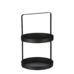 Etagère 2-Laags  – H41 x Ø25 cm – Metaal – Zwart