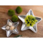 Decoratieve schalen ster set van 2 Starlight goud of zilver kerstdecoratie aluminium