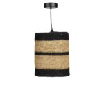 Jinx Hanglamp – H20 x Ø15 cm – Jute – Zwart