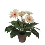 Gerbera Kunstplant in Bloempot Stan – H35 x Ø30 cm – Crème