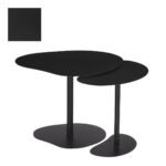 Bijzettafel – Set van 2 – L55 x B41 x H40 cm – Metaal – Zwart