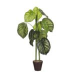 Caladium Kunstplant in Bloempot – H100 x Ø50 cm – Groen 