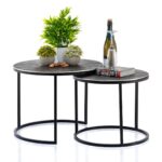 Carlton bijzettafel set – 2 delig – ø 55 u. 45 cm