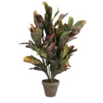 Croton Kunstplant in Bloempot Stan – H73 x Ø40 cm – Bont