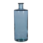 Guan Fles Vaas – H40 x Ø15 cm – Gerecycled Glas – Blauw