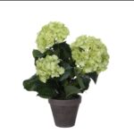 Hortensia Kunstplant in Bloempot Stan – H40 x Ø35 cm – Groen