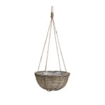 Marcia Plantenmand Hangend voor Buiten – H20 x Ø40 cm – Rotan – Grijs