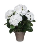 Hortensia Kunstplant in Bloempot Stan – H45 x Ø45 cm – Wit