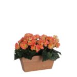 Begonia Kunstplant in Balkonbak Slate – L29 x B13 x H25 cm – Zalmroze