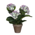 Hortensia Kunstplant in Bloempot Stan – H40 x Ø35 cm – Paars