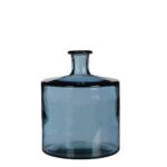 Guan Fles Vaas – H26 x Ø21 cm – Gerecycled Glas – Blauw