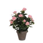 Rozenstruik Kunstplant in Bloempot Stan – H33 x Ø25 cm – Roze