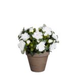 Azalea Kunstplant in Bloempot Stan – H31 x Ø26 cm – Wit