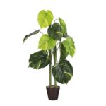 Caladium Kunstplant in Bloempot – H100 x Ø50 cm – Donkergroen 