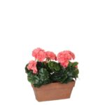 Geranium Kunstplant in Balkonbak – L29 x B13 x H40 cm – Zalmroze