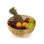 Fruitschaal ø 30 cm H 15 cm Broodmand Fruitmand metaal rond zilver of goud dollce metalen draadstructuur