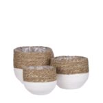 Jorck Plantenmand – Set van 3 – H24 x Ø26 cm – Off White