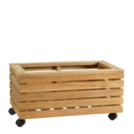 Glenwood Plantenbak Rechthoek op Wielen voor Buiten – L60 x B35 x H30 cm – Acaciahout – Bruin