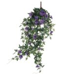 Petunia Kunst Hangplant – L15 x B20 x H80 cm – Donkerpaars