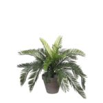 Cycas Palm Kunstplant in Bloempot Stan – H37 x Ø44 cm – Groen