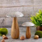 Decoratieve figuren set van 2 paddestoelen – H20/12×13/10cm