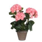 Hortensia Kunstplant in Bloempot Stan – H40 x Ø35 cm – Roze