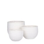 Jorck Plantenmand – Set van 3 – H24 x Ø26 cm – Off White