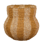 Tacoma Opbergmand met Deksel – H47 x Ø50 cm – Jute – Geel