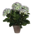 Hortensia Kunstplant in Bloempot Stan – H45 x Ø45 cm – Lichtpaars