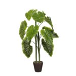 Alocasia Kunstplant in Bloempot – H100 x Ø50 cm – Groen 