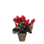 Cyclaam Kunstplant in Bloempot Stan – H30 x Ø30 cm – Rood