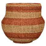 Tacoma Opbergmand met Deksel – H48 x Ø55 cm – Jute – Oranje