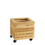 Glenwood Plantenbak Vierkant op Wielen voor Buiten – L35 x B35 x H35 cm – Acaciahout – Bruin